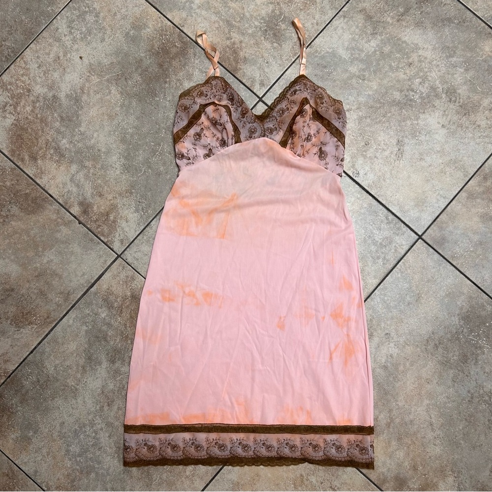 Vintage 1950s 34 Hollywood Vassarette Pink Nylon Lace Slip Nightgown Lingerie
